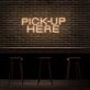 Pick up Here Neon Sign for Cafes and Restaurants