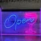 Open Wine Glass Cocktails Dual LED Neon Sign for Bars and Social Spaces