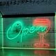Open Wine Glass Cocktails Dual LED Neon Sign for Bars and Social Spaces