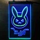 Overwatch Dva Bunny Dual LED Neon Sign for Gaming Fans