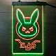 Overwatch Dva Bunny Dual LED Neon Sign for Gaming Fans
