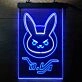 Overwatch Dva Bunny Dual LED Neon Sign for Gaming Fans