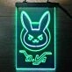 Overwatch Dva Bunny Dual LED Neon Sign for Gaming Fans