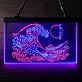 The Great Wave Off Kanagawa Japan Dual LED Neon Sign for Artistic and Cultural Spaces