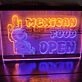 OPEN Mexican Food Cactus Dual LED Neon Sign for Restaurants