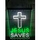 Cross Jesus Dual LED Neon Sign for Religious and Spiritual Spaces
