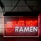 Late Ramen Dual LED Neon Sign for Night Owls and Fun Spaces