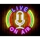 Live On Air Dual LED Neon Sign for Studios and Broadcasting Spaces