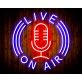 Live On Air Dual LED Neon Sign for Studios and Broadcasting Spaces