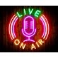 Live On Air Dual LED Neon Sign for Studios and Broadcasting Spaces