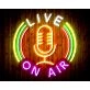 Live On Air Dual LED Neon Sign for Studios and Broadcasting Spaces