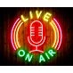 Live On Air Dual LED Neon Sign for Studios and Broadcasting Spaces