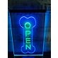 Open Dog Bone Grooming Pet Dual LED Neon Sign for Pet Grooming Shops