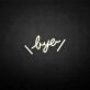 'Bye' neon sign