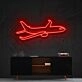 Airplane Neon Sign for Travel and Adventure Themes