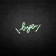 'Bye' neon sign