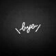 'Bye' neon sign