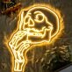 Smoking Skull Sign Neon Sign for Halloween and Edgy Themes