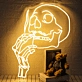 Smoking Skull Sign Neon Sign for Halloween and Edgy Themes