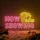 Now Showing Neon Sign for Home Theaters and Movie Lovers