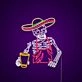 Skeleton Tequila Custom Neon Sign for Halloween and Party Spaces