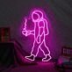 Astronaut Coffee Neon Sign for Space and Coffee Lovers