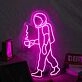 Astronaut Coffee Neon Sign for Space and Coffee Lovers