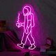 Astronaut Coffee Neon Sign for Space and Coffee Lovers