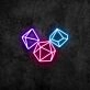 Gaming Dice Neon Sign for Gaming and Fun Spaces