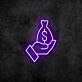 Money Bag Neon Sign for Wealth and Prosperity Themes