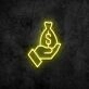 Money Bag Neon Sign for Wealth and Prosperity Themes
