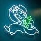 Money Man Neon Sign for Wealth and Prosperity Themes