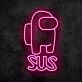 SUS Among Us Neon Sign for Gaming Fans