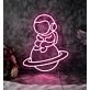 Astronaut Sitting On Planet Neon Sign for Space Enthusiasts