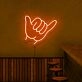 Shaka Neon Sign for Beach and Surfing Themes