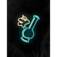 Bong Ganja Leaf Neon Sign for Cannabis Enthusiasts
