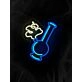 Bong Ganja Leaf Neon Sign for Cannabis Enthusiasts