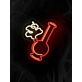 Bong Ganja Leaf Neon Sign for Cannabis Enthusiasts