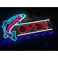Fish Open Neon Sign for Restaurants and Seafood Lovers