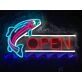 Fish Open Neon Sign for Restaurants and Seafood Lovers