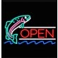 Fish Open Neon Sign for Restaurants and Seafood Lovers