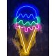 Dripping Ice Cream Neon Sign for Sweet and Fun Spaces