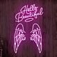 Angel Wings and Nimbus Hello Beautiful Neon Sign for Inspirational and Fun Spaces