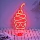 Cherry Cupcake Neon Sign for Dessert and Fun Spaces