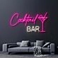 Cocktail Bar With Martini Drink Neon Sign for Bars and Social Spaces
