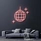 Disco Ball Neon Sign for Party and Social Spaces