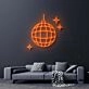Disco Ball Neon Sign for Party and Social Spaces