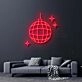 Disco Ball Neon Sign for Party and Social Spaces