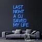 Last Night A DJ Saved My Life Neon Sign for Music Lovers and Party Spaces