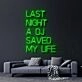 Last Night A DJ Saved My Life Neon Sign for Music Lovers and Party Spaces
